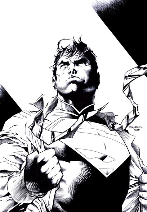 Inked Jim Lee Superman Pinup By Furthy On Deviantart Superhero Art