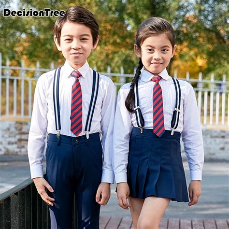 2019 New Children Navy Blue Cotton Japanese Student School Uniforms Set