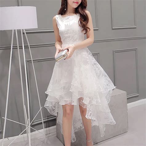 Korean Summer Maxi White Dress Women Sweet Princess Sleeveless Organza Dress Ladies Elegant
