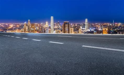 Premium Photo Panoramic Skyline And Empty Asphalt Road With Modern
