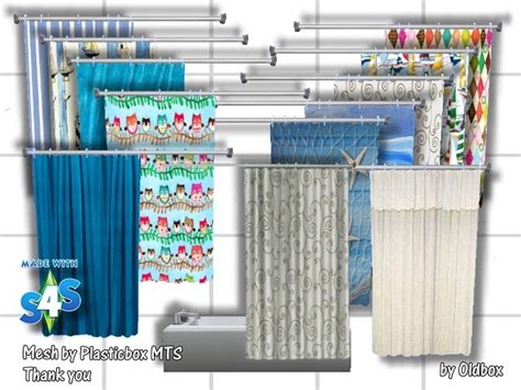 Shower Tub Curtains By Oldbox At All 4 Sims Sims 4 Updates