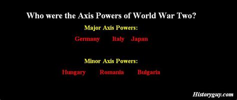 Who Were The Axis Powers Of World War Two The History Guy War And