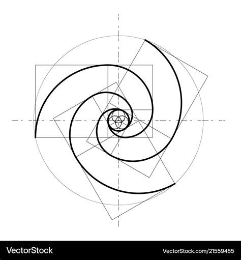 Minimalistic Style Design Golden Ratio Geometric Vector Image