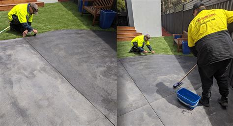 A non breathing sealer was used, such as solvent. Concrete Sealer Application - The Stain Eaters