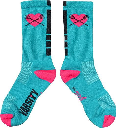 jant girl teal and bright pink lacrosse socks adult 5 10 clothing shoes and jewelry