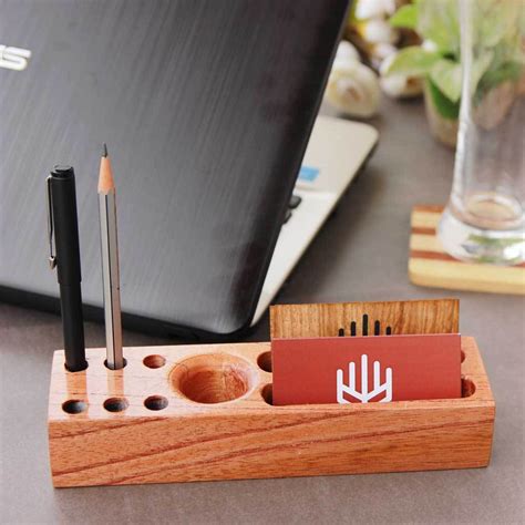 Wooden Table Organizer Pen Stand And Visiting Card Holder Office Ts