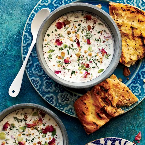 Persian rice spice translates to, 'advieh berenj.' this advieh is a blend of five warm spices: Chilled Persian Yogurt Soup Recipe -Hoss Zaré | Food & Wine