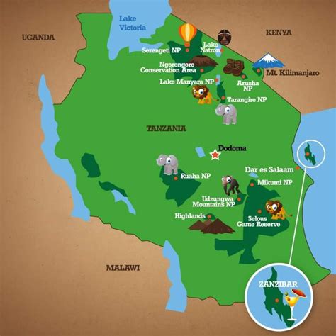 Tansania Mapa Hani Adventures And Safaris Tanzania Mapa De