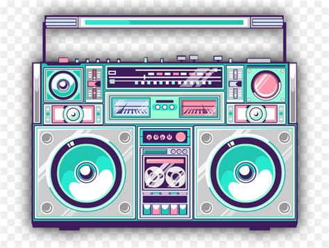 Transparent Background 80s Boombox Clipart