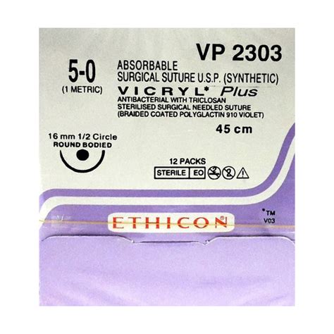 Buy Johnson And Johnson Ethicon Vicryl Plus Absorbable Surgical Suture 5