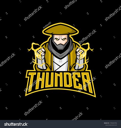 Thunder Man Mascot Logo Sport Esport Stock Vector Royalty Free