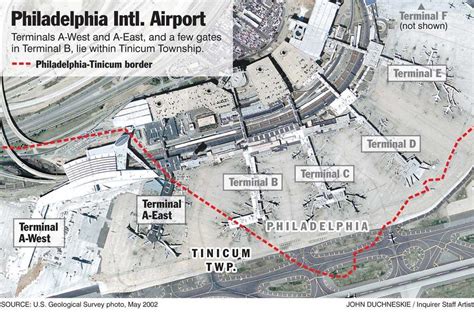 El Aeropuerto De Filadelfia Puerta Mapa Aeropuerto Internacional De