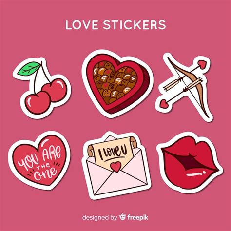 Premium Vector Love Sticker Collection