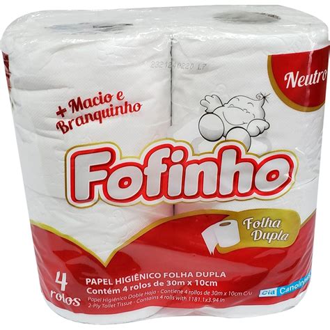 Papel Higiênico Fofinho Absolute Folha Dupla 30m Com 4 Unidades