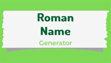 Roman Names Roman Male And Female Name Generator