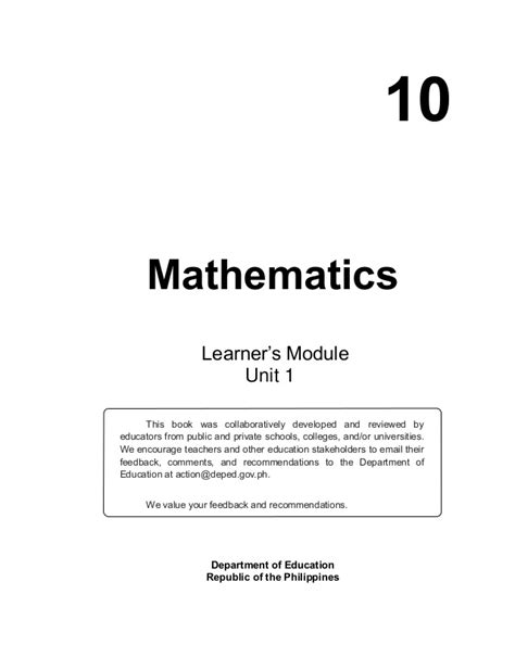 Grade 10 Math Module 1st Quarter