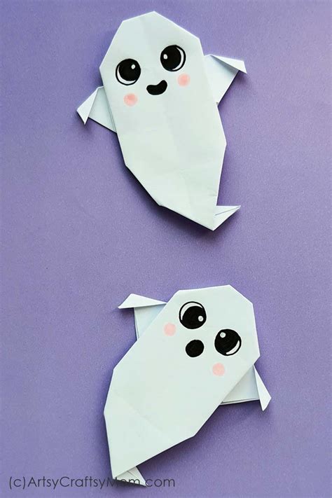Easy Origami Ghost Craft For Kids Halloween Craft