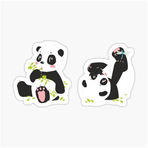 Kawaii Cute Panda Bear Twins Sticker For Sale By Zipzadoo Redbubble