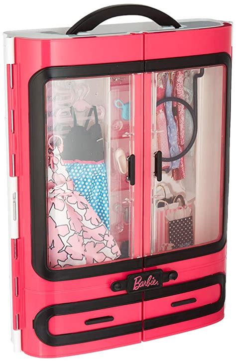 barbie dmt57 kleiderschrank puppen zubehör mit kleidung und accessoires mädchen spielzeug ab