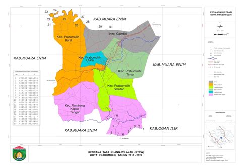 Secara geografis provinsi sumatera selatan berbatasan dengan provinsi jambi di utara, provinsi kep. Peta Kota Prabumulih
