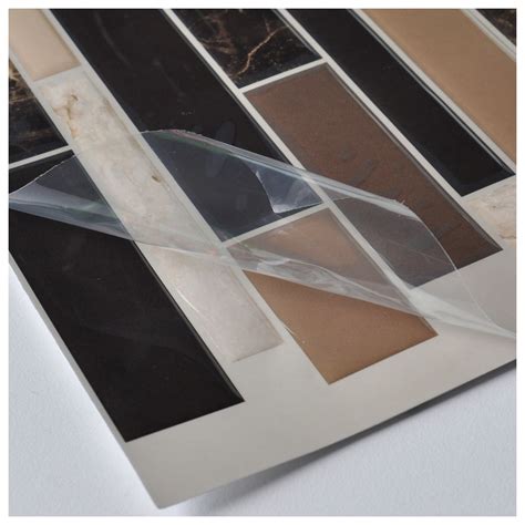 Designed to apply over any size of existing smooth tiles or onto any smooth wall surface. A17024 - Vinyl Self-Adhesive Peel and Stick Backsplash ...
