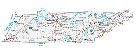 Mapas Para Imprimir De Tennessee Estados Unidos