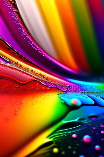 Premium Ai Image Colorful Abstract Rainbow Water Droplets Splash