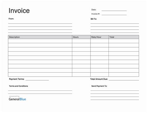 Freelance Hourly Invoice Template In Pdf Simple