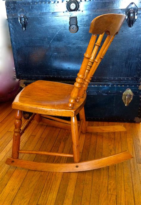 Antique Armless Rocker Wooden Rocking Chair Sewing Chair Nursery