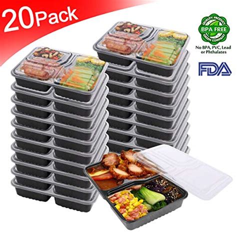 Buy Meal Prep Containers 3 Compartment 20pack Bento Box Food Storage
