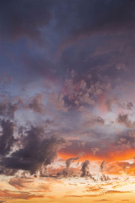 Scenic Vertical View Of Sky And Clouds During Sunset Stockfreedom