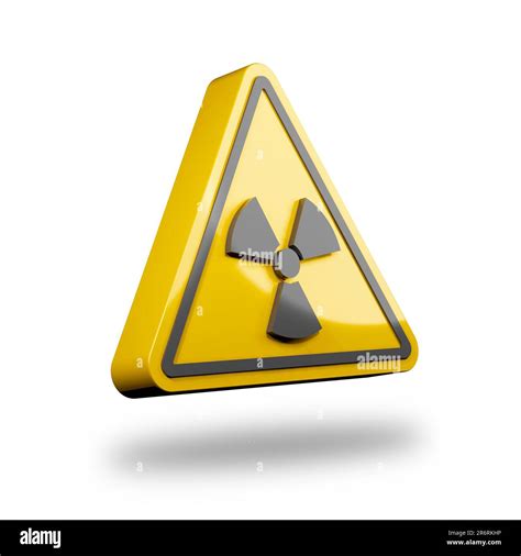 Yellow Radioactivity Sign Triangular Caution Sign 3d Illustration Stock