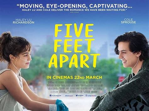 116 min with the cast haley lu richardson,cole sprouse,moises arias,kimberly hebert gregory. Five feet Apart - starring Cole Sprouse & Haley Lu Richardson