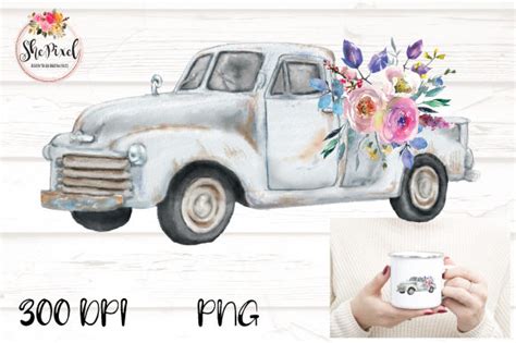 Free 168 Vintage Truck With Flowers Svg Svg Png Eps Dxf File