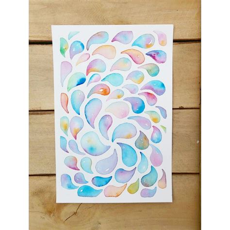 Watercolor Drops By Britcolors Handmade Colorful Watercolor Painting