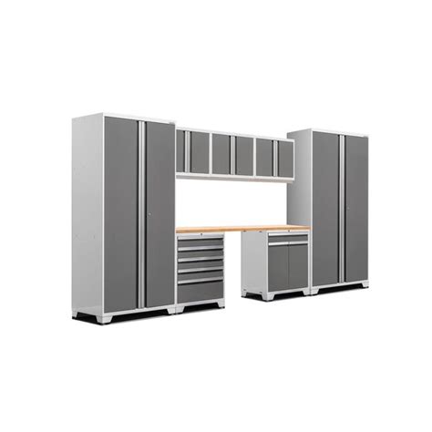 Newage Products Pro 3 7 Piece Steel Garage Storage System In Platinum