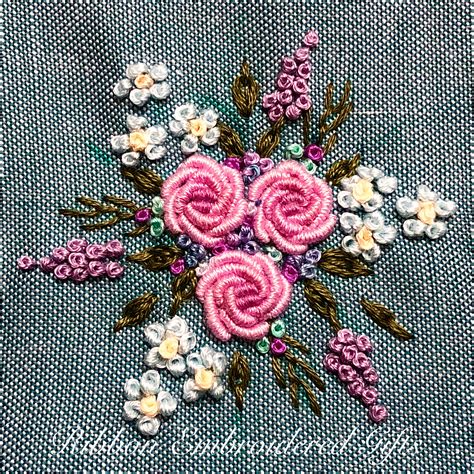 Bullion Roses Embroidery Flowers Pattern Brazilian Embroidery