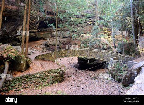 Old Man S Cave Area At Hocking Hills State Park Logan Ohio U S Stock
