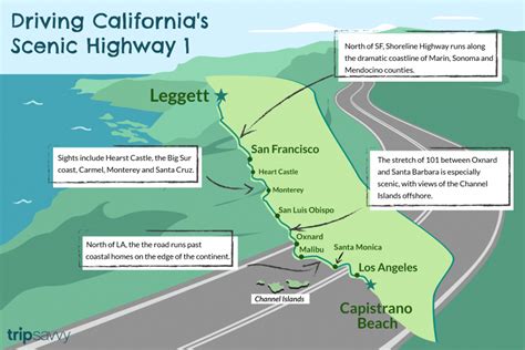 California Highway 1 Scenic Drive Map Printable Maps