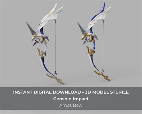 Genshin Impact Amos Bow Ganyu Cosplay Bow Led 3d Model 3d Printable