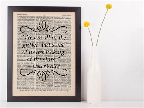 We Are All In The Gutter Quote Dictionary Art Print Oscar Etsy