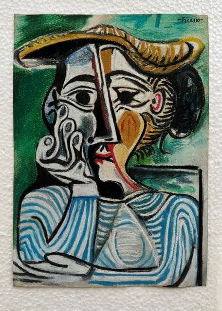 Pablo Picasso Drawing On Paper Handmade Signed And Stamped Vtg Art Picclick