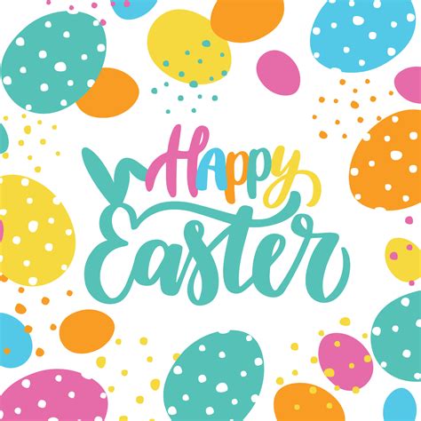 Colourful Happy Easter Text Print 5844934 Vector Art At Vecteezy