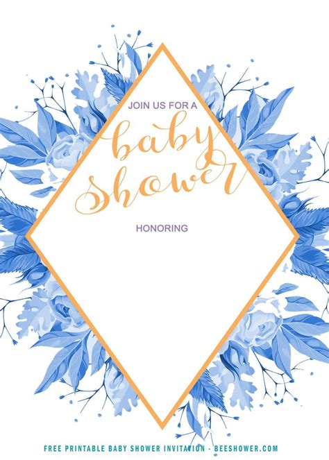Free Baby Boy Floral Invitation Templates Floral Invitations Template