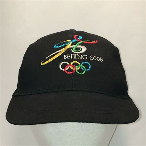 Olympics Hat Beijing 2008 Baseball Cap Black Lightweight Sports Hats