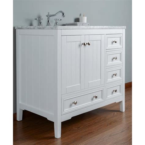 Stufurhome 36 In White Undermount Single Sink Bathroom Vanity With