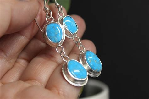 RESERVED For LC Kingman Turquoise Sterling Silver Dangle Etsy