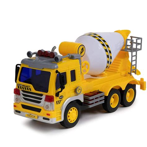 Cement Mixer Truck Toy With Light And Sound Effects Friction Powered