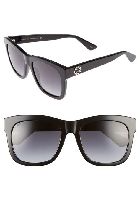 gucci 54mm retro sunglasses in black grey gray lyst
