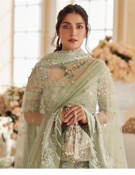 Ayeza Khans Ethereal Look In Pistachio Green Bridal Dress Showbiz